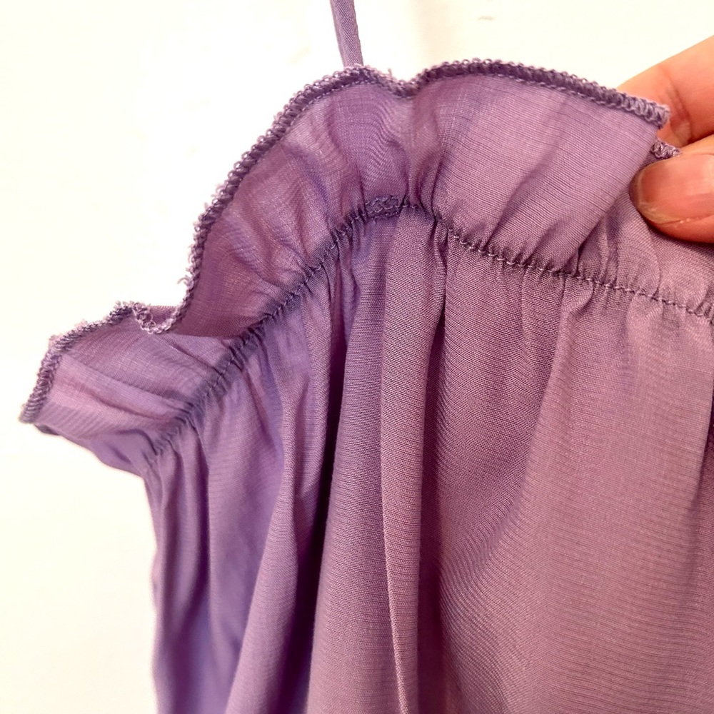 Shein Lavender Ruffle Crop Top w Elastic Size S - Picture 4 of 7